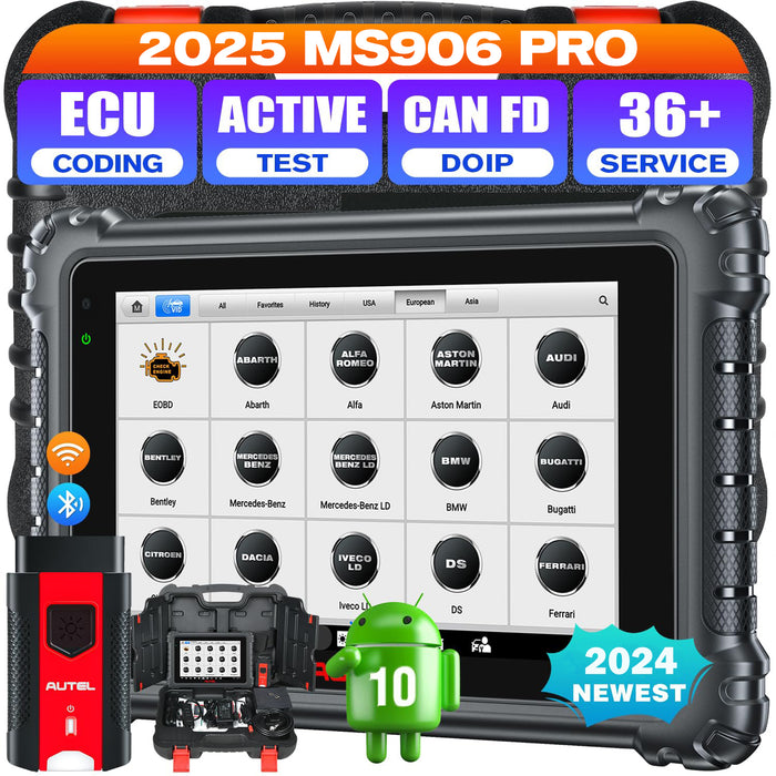 Autel MaxiSys MS906 Pro | New Android 10.0| Advanced ECU Coding | Bi-Directional Control | 36+ Services | OE-Level All Systems Diagnosis |Only English