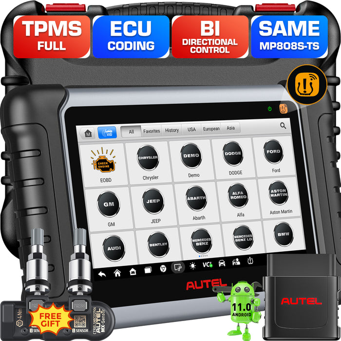 Autel MaxiDas DS808S-TS TPMS Relearn/Programmer Tool | Same as MP808S-TS | ECU Coding|All Systems Diagnosis | 30+ Reset Services | Multi-Language