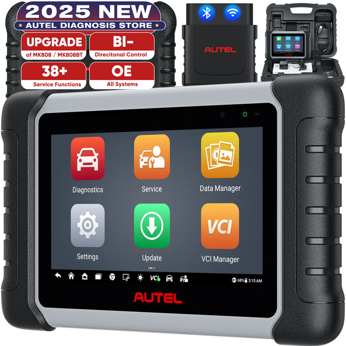 Autel MaxiCOM MK808BT Pro Diagnosis Scanner | Bluetooth Connection | Active Test | All Systems Diagnosis | 38+ Services | ABS /Oil Reset/EPB/SAS/DPF/BMS/Throttle/Injector Coding| Multi-Language