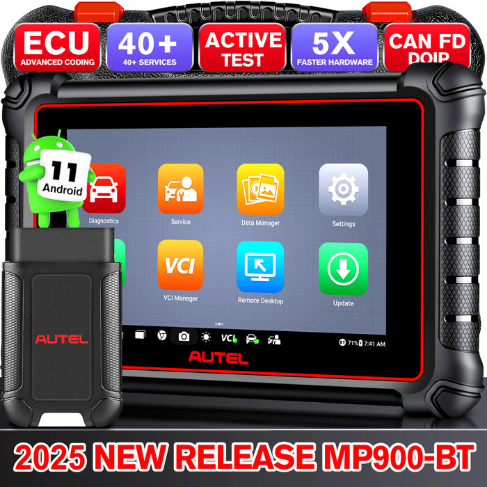 Autel Maxipro MP900BT Wireless Diagnosis Scanner丨8'' Screen /Advanced ECU Coding丨Bi-Directional Control丨Multi-Brand All System Diagnosis丨40+ Service丨Multi-Language