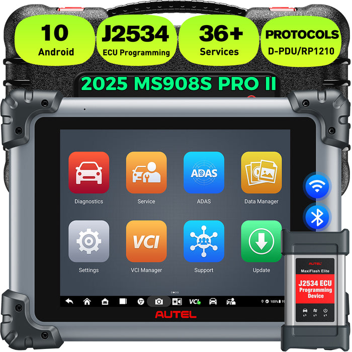 Autel MaxiSys MS908S Pro II | With J2534 ECU Programming | ECU Coding | Active Tests | 36+ Special Reset Services | OE-Level All Systems Diagnostics | Upgraded of MK908 Pro/MS908 Pro/Multi-Language