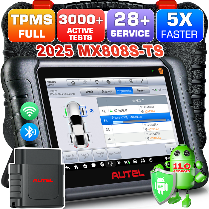 Autel MaxiCheck MX808S-TS TPMS Diagnosis Scanner | MX-Sensor Programming | TPMS relearn/replace | OE-Level All Systems Diagnosis | 30+ Special Reset Services |Multi-Language