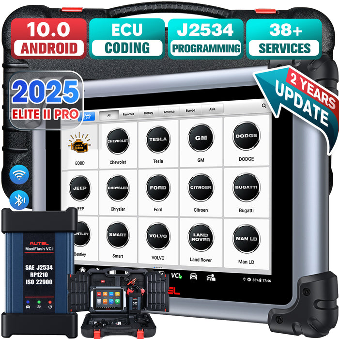 【2 Years Update】Autel Maxisys Elite II Pro|MaxiFlash VCI J2534丨Same as MS909丨ECU Programming & Coding | Bi-Directional Control | 38+ Services | Full-System Diagnosis| Multi-Language