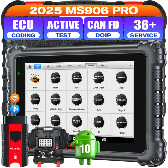 Autel MaxiSys MS906 Pro | New Android 10.0| Advanced ECU Coding | Bi-Directional Control | 36+ Services | OE-Level All Systems Diagnosis |Only English