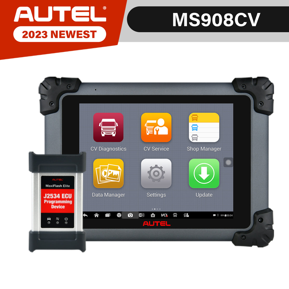 2024 Autel Maxisys CV MS908CV Heavy Duty Scanner for Commercial Vehicle  +J2534 ECU Coding